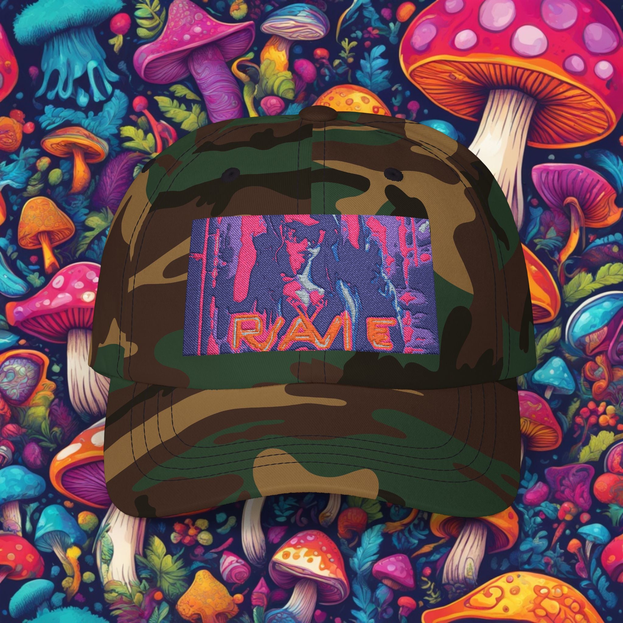 Embroidered Rave Base Ball Cap