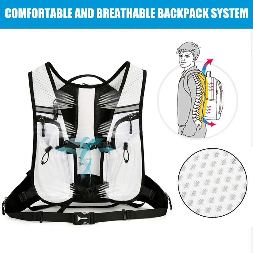 Trail Running Hydration Pack 16L,Cycling Backpack with Water Bladder,BPA-Free DrinkingTube,Quick-Access Pockets for HikingSports