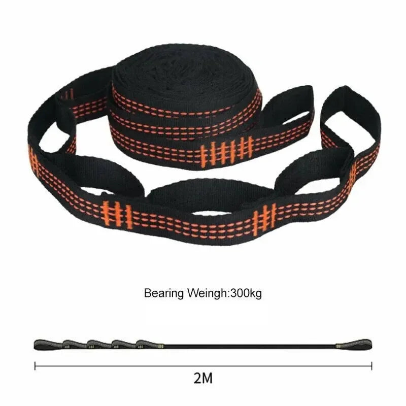 2Pcs Hammock Straps 5 Ring Height Load-bearing Knots Reinforced Polyester Straps For Outdoor Hammocks