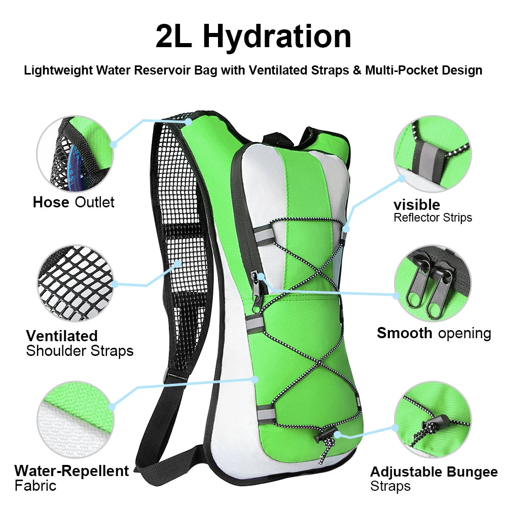 Hydration Backpack Hydration Pack with 2L Water Bladder, Lightweight Insulation Water Backpack for CyclingHiking,RunningClimbing