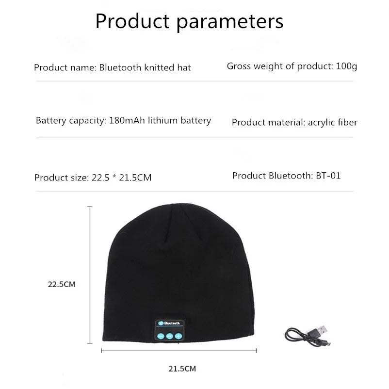New Outdoor Multi Functional Bluetooth Music Wireless Headset Calling and Listening Knit Hat