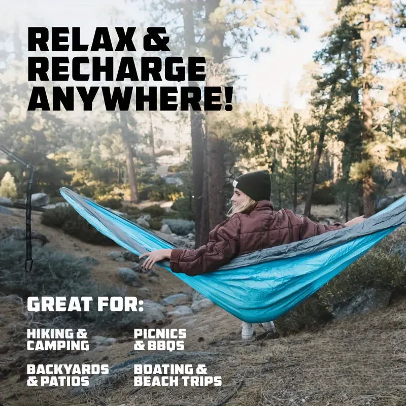 Outdoor Camping Hammock with Rope and Storage Bag Lightweight and Durable Fabric Suitable for Beach Picnics or Hiking