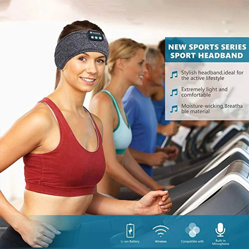 Wireless Bluetooth Earphone Sleeping Running Headband Stereo Earphones Sports Headset Music Hat With Mic Smart Phone Headphone
