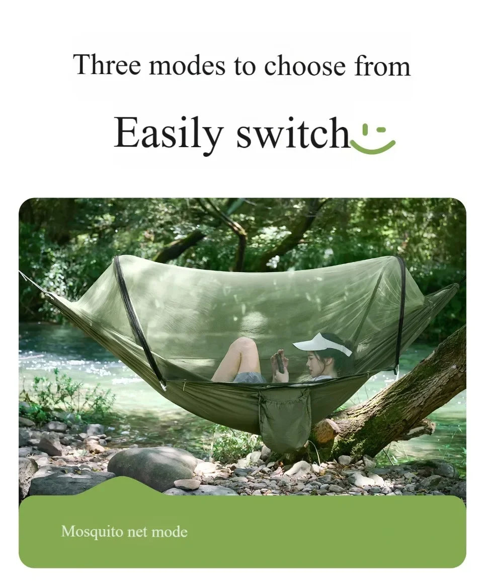 Hammock Sleep Swing Portable Net Outdoor Strength Parachute Fabric Hanging Camping Garden Hammock for Wilderness Camping on Foot