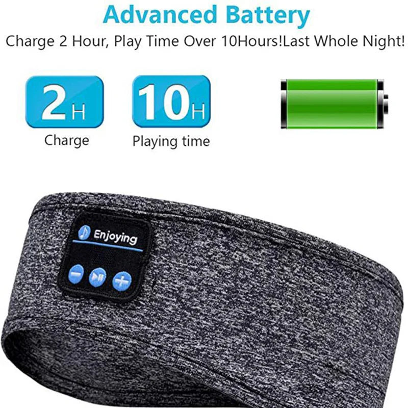 Wireless Bluetooth Earphone Sleeping Running Headband Stereo Earphones Sports Headset Music Hat With Mic Smart Phone Headphone