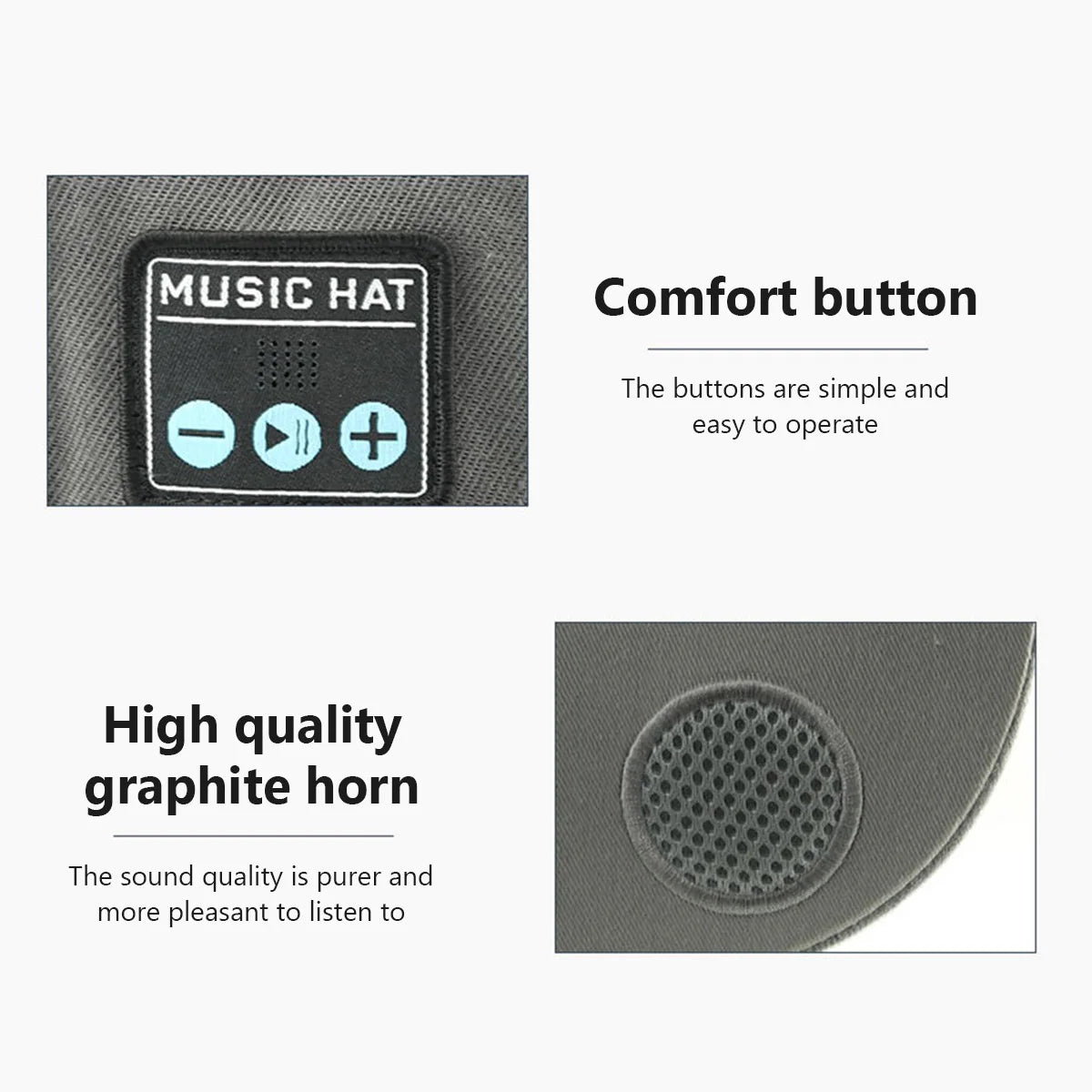 Music Hat with Bluetooth Speaker Adjustable Bluetooth Hat Wireless Smart Speaker Cap for Outdoor Sport Baseball Cap with Mic