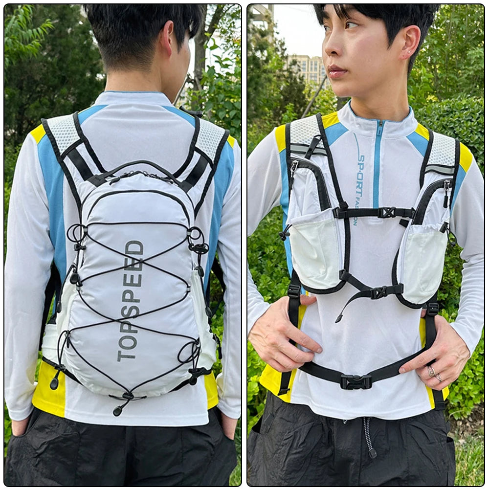 Trail Running Hydration Pack 16L,Cycling Backpack with Water Bladder,BPA-Free DrinkingTube,Quick-Access Pockets for HikingSports