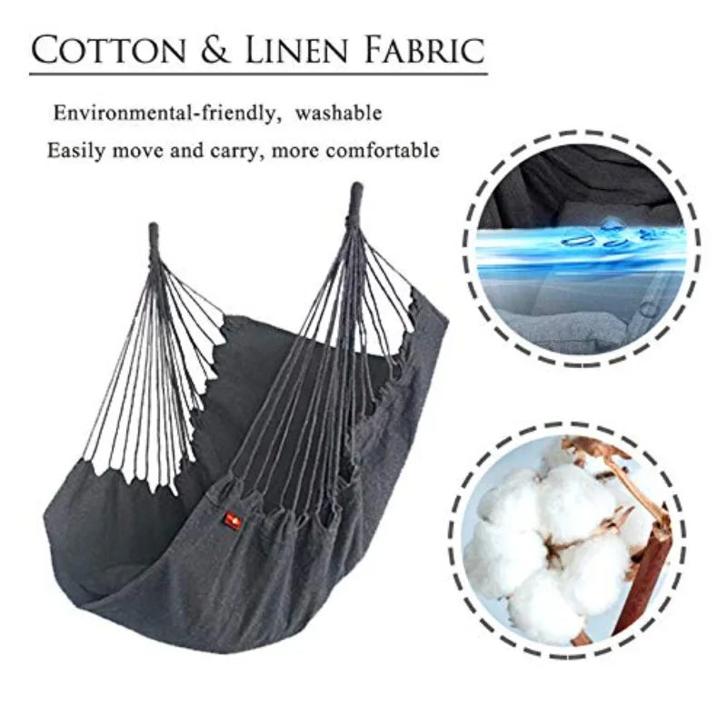 Fabric Hammock Chair Swing Rocking Chair With Storage Bag Dormitory Chair Portable Outdoor Garden Camping Anti Rollover Hammock