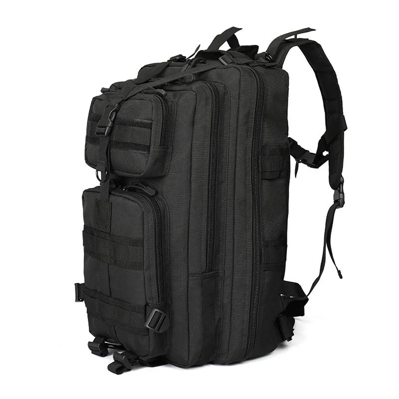Outdoor tactical backpack, waterproof, lightweight, large capacity, multi-functional design, suitable for hiking and camping.