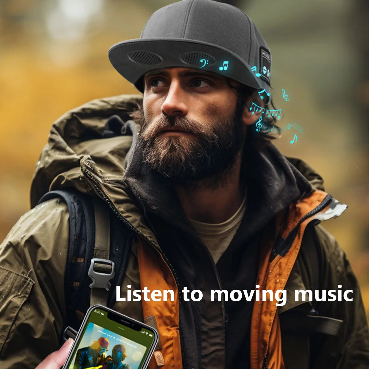 Music Hat with Bluetooth Speaker Adjustable Bluetooth Hat Wireless Smart Speaker Cap for Outdoor Sport Baseball Cap with Mic