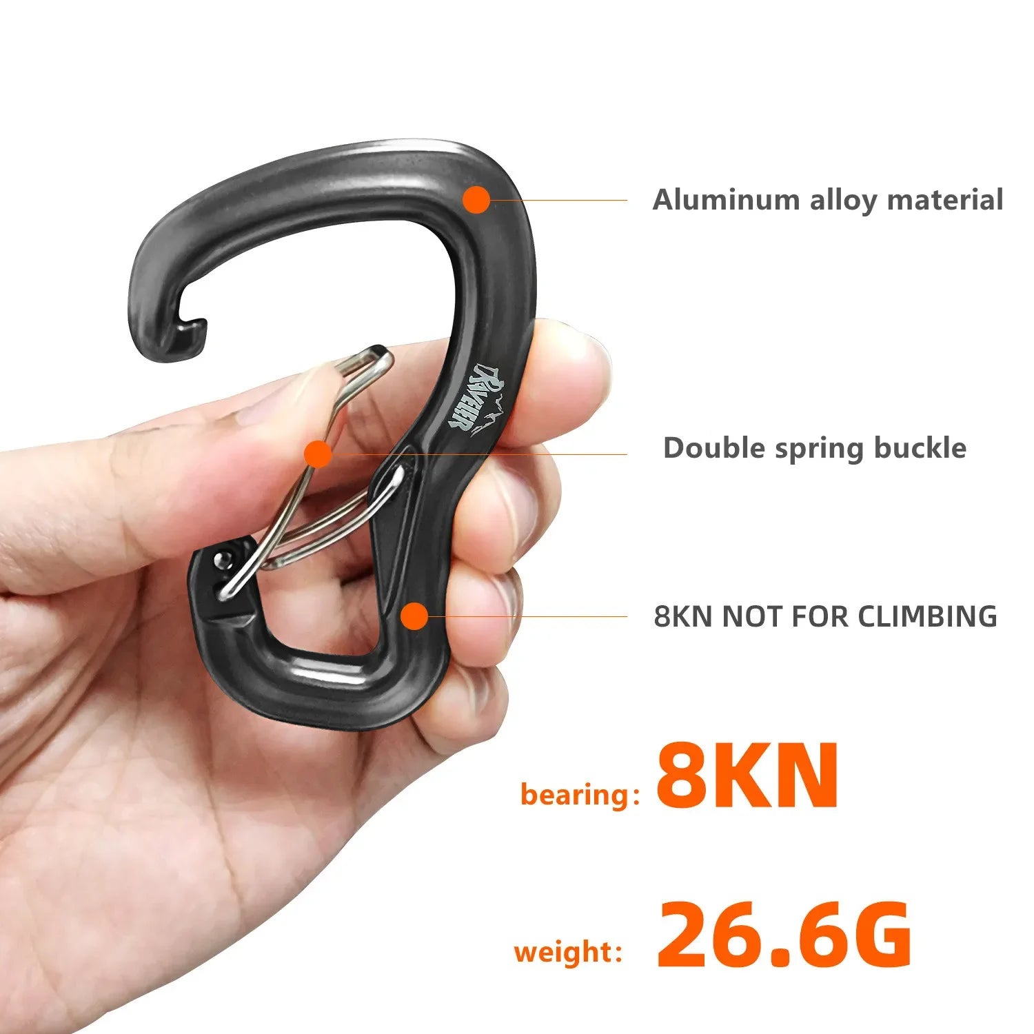 Outdoor Hammock Double Locking Buckle, Multifunctional Aluminum Alloy Hanging Buckle, Camping Hammock Quick Hanging Buckle
