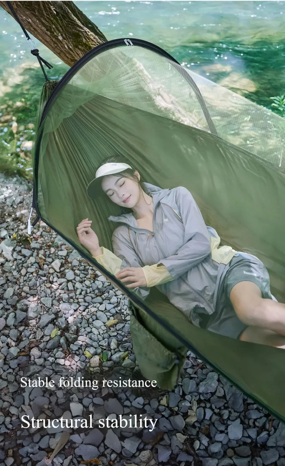 Hammock Sleep Swing Portable Net Outdoor Strength Parachute Fabric Hanging Camping Garden Hammock for Wilderness Camping on Foot