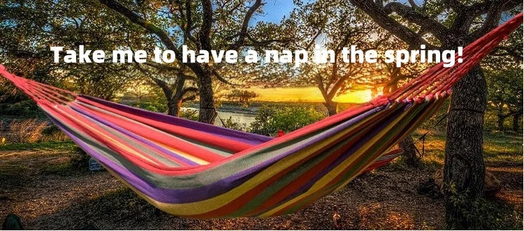 Outdoor canvas hammock - Portable outdoor/indoor rope double-person hammock - Suitable for camping, beach, travel, backyard use