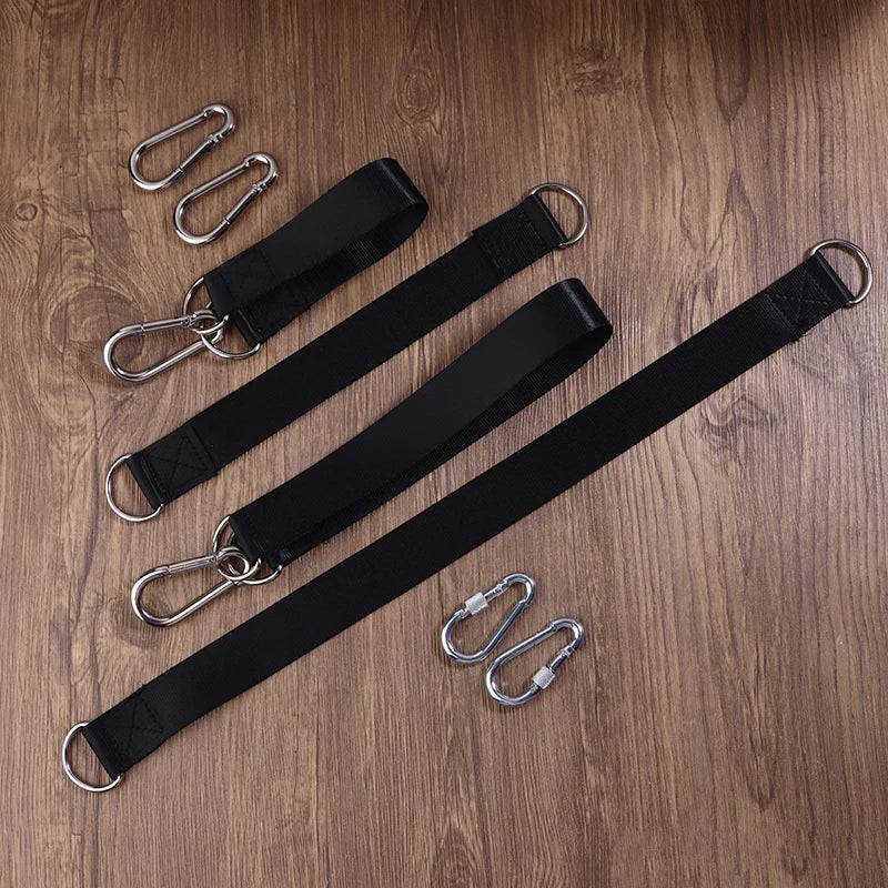 {MX} 2Pcs Durable Hammock Swing Hanging Belt And Steel Alloy Hooks Outdoor Camping Hiking Tools Hammock Accessories