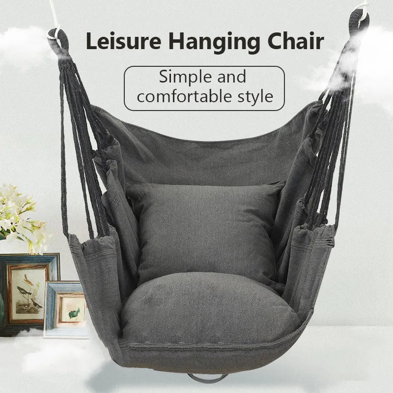 Fabric Hammock Chair Swing Rocking Chair With Storage Bag Dormitory Chair Portable Outdoor Garden Camping Anti Rollover Hammock