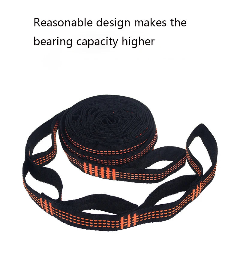 2Pcs Hammock Straps 5 Ring Height Load-bearing Knots Reinforced Polyester Straps For Outdoor Hammocks