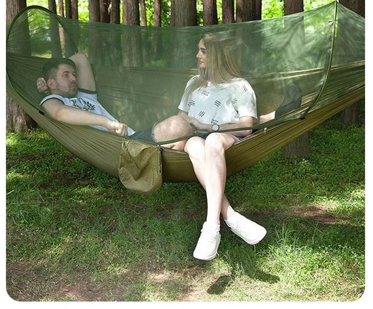 Camping hammock Super elastic fast opening hammock suitable for camping hammock outdoor furniture garden leisure hammock