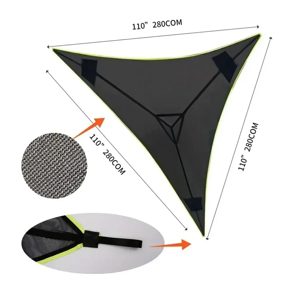 3-4 Person Anti-Rollover Hammock Swing Outdoor Camping Portable Triangle Hammock High Strength Canvas Hanging Bed for Hiking