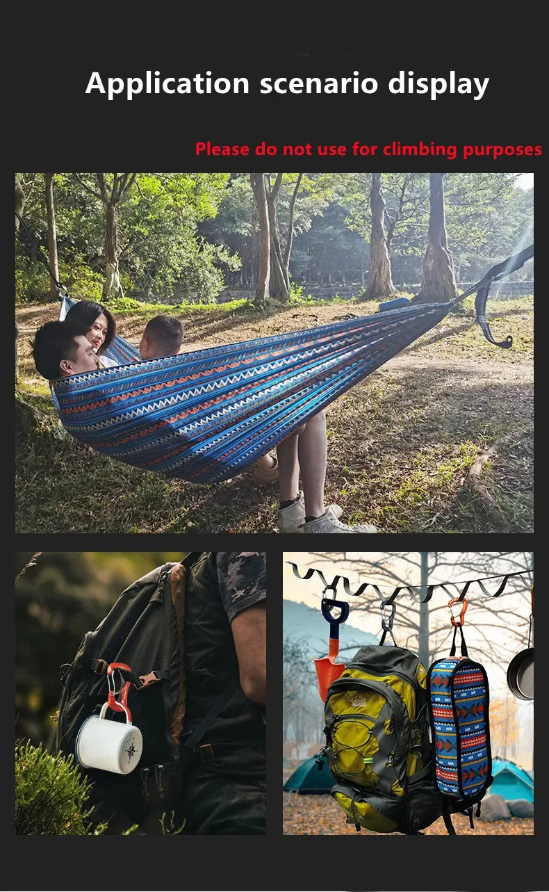 Outdoor Hammock Double Locking Buckle, Multifunctional Aluminum Alloy Hanging Buckle, Camping Hammock Quick Hanging Buckle