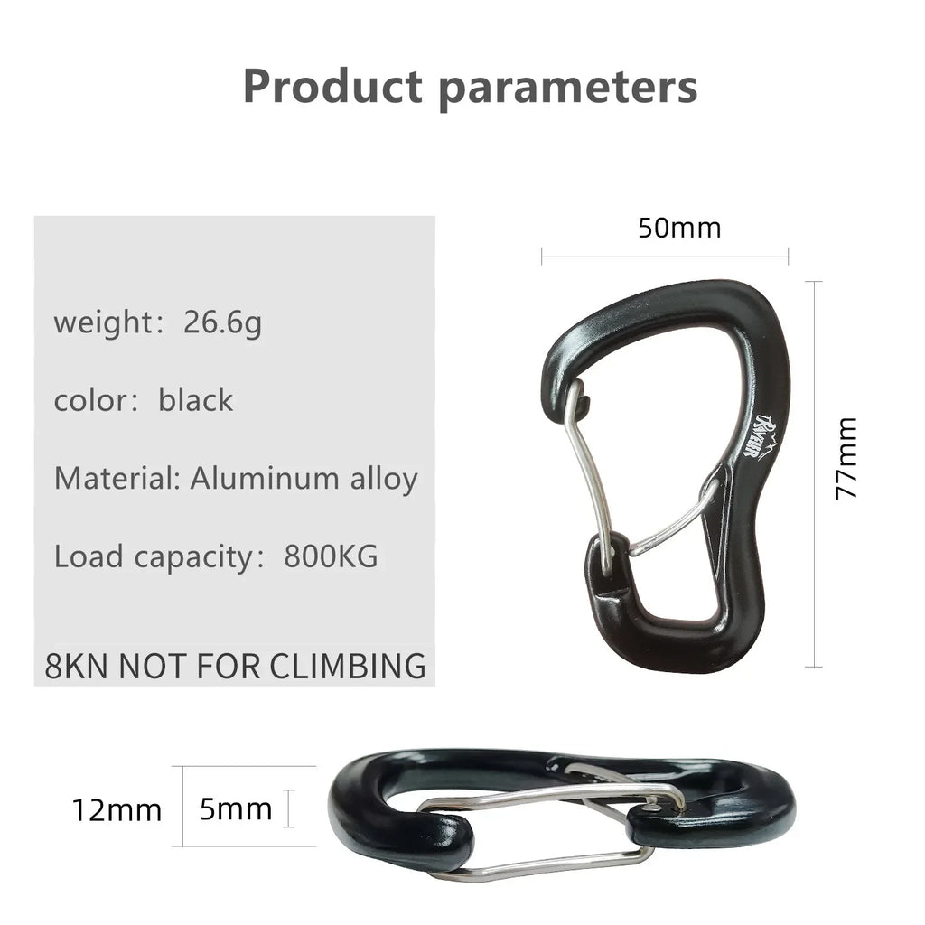 Outdoor Hammock Double Locking Buckle, Multifunctional Aluminum Alloy Hanging Buckle, Camping Hammock Quick Hanging Buckle