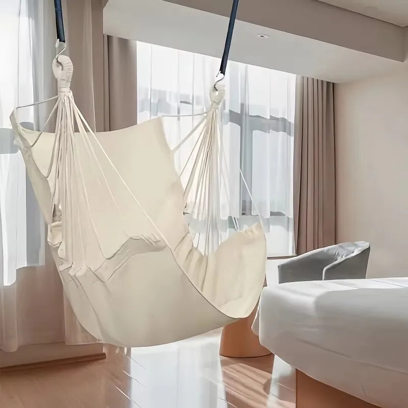 Fabric Hammock Chair Swing Rocking Chair With Storage Bag Dormitory Chair Portable Outdoor Garden Camping Anti Rollover Hammock
