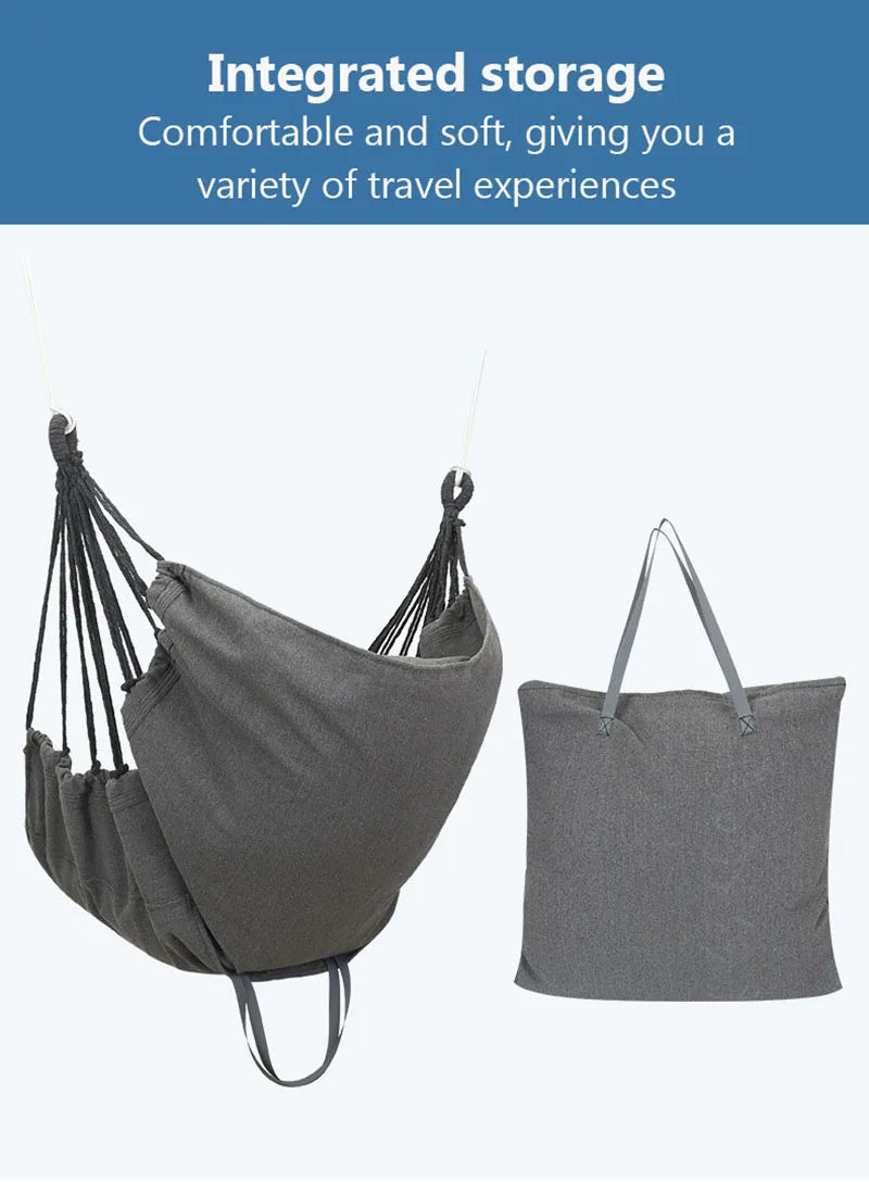 Fabric Hammock Chair Swing Rocking Chair With Storage Bag Dormitory Chair Portable Outdoor Garden Camping Anti Rollover Hammock