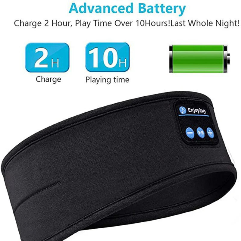 Wireless Bluetooth Earphone Sleeping Running Headband Stereo Earphones Sports Headset Music Hat With Mic Smart Phone Headphone