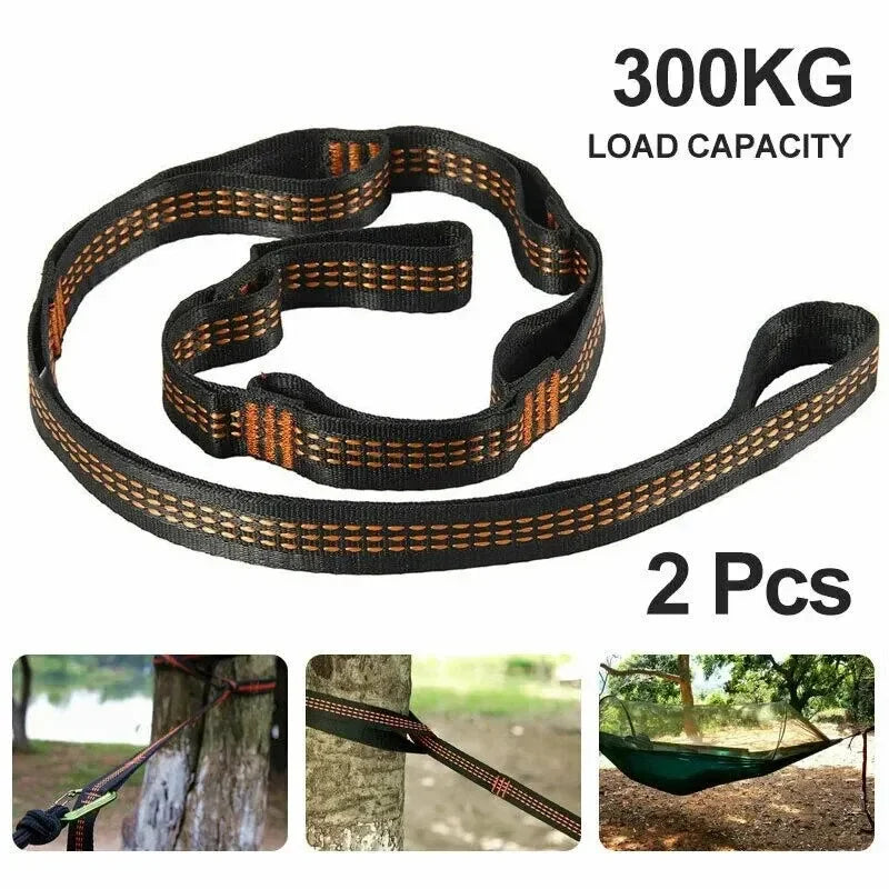 2Pcs Hammock Straps 5 Ring Height Load-bearing Knots Reinforced Polyester Straps For Outdoor Hammocks