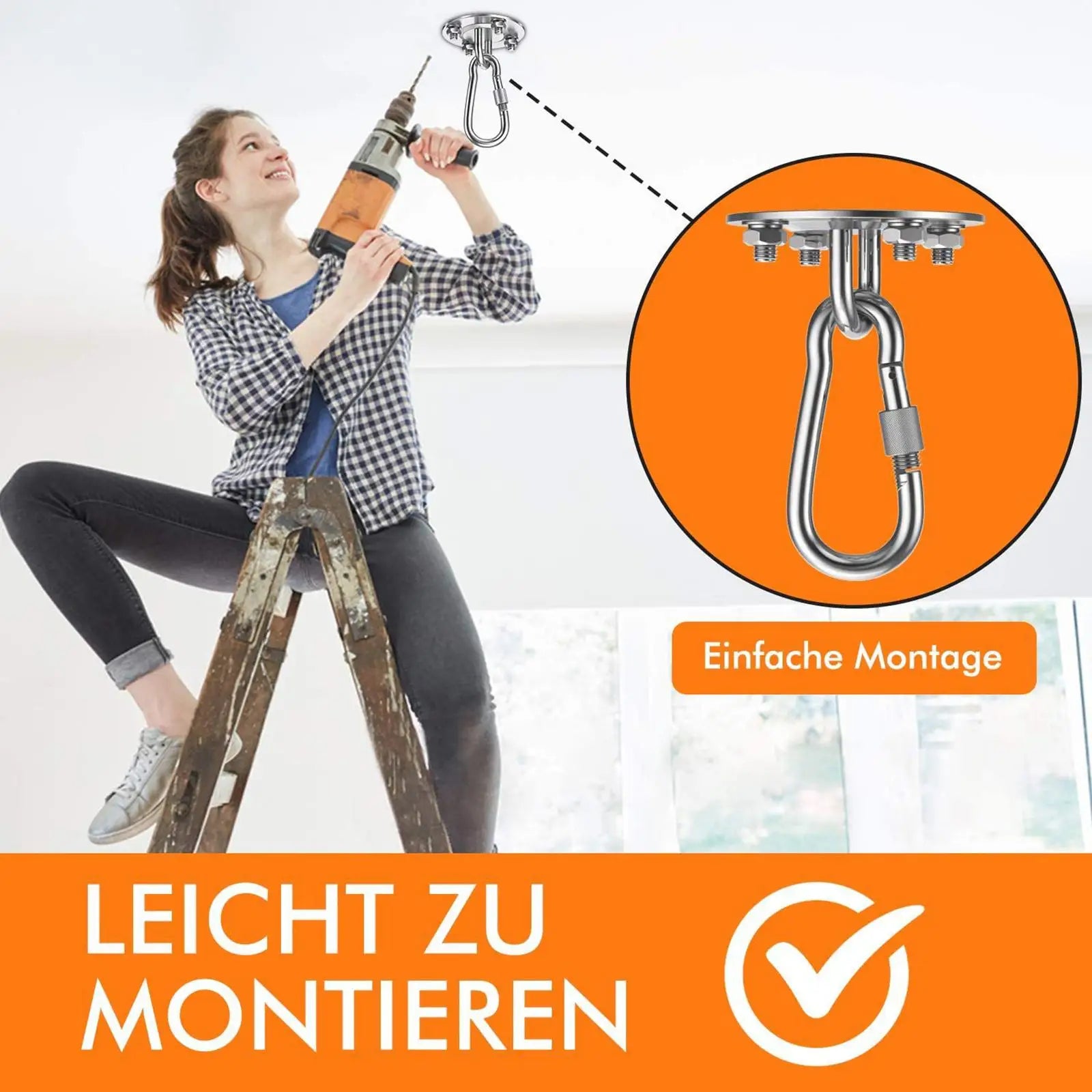 Hammock Hanging Kit - 500KG Capacity Ceiling Hammock Mount for Indoor Outdoor