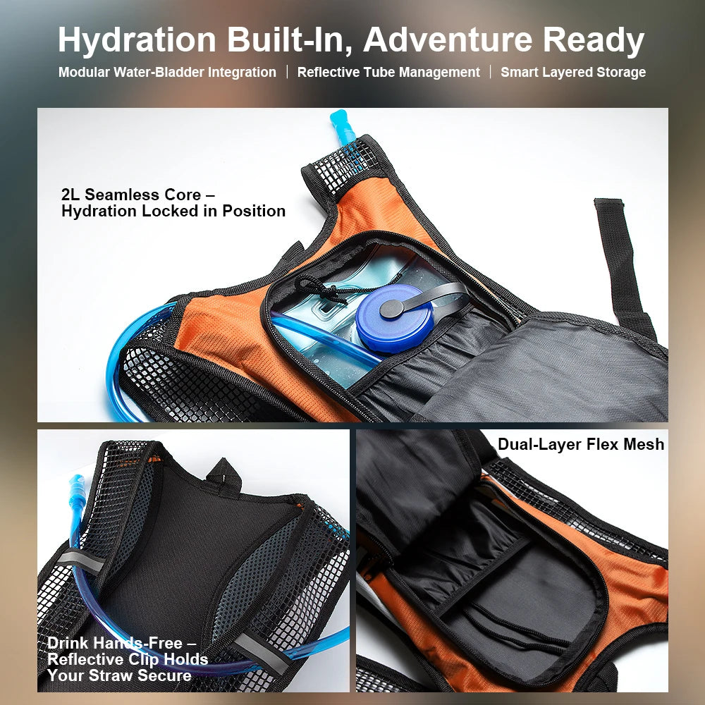 Hydration Backpack Hydration Pack with 2L Water Bladder, Lightweight Insulation Water Backpack for CyclingHiking,RunningClimbing