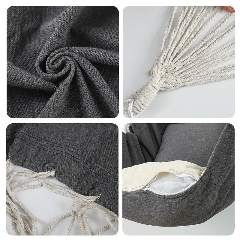 Fabric Hammock Chair Swing Rocking Chair With Storage Bag Dormitory Chair Portable Outdoor Garden Camping Anti Rollover Hammock