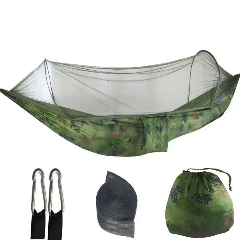 Hammock Sleep Swing Portable Net Outdoor Strength Parachute Fabric Hanging Camping Garden Hammock for Wilderness Camping on Foot