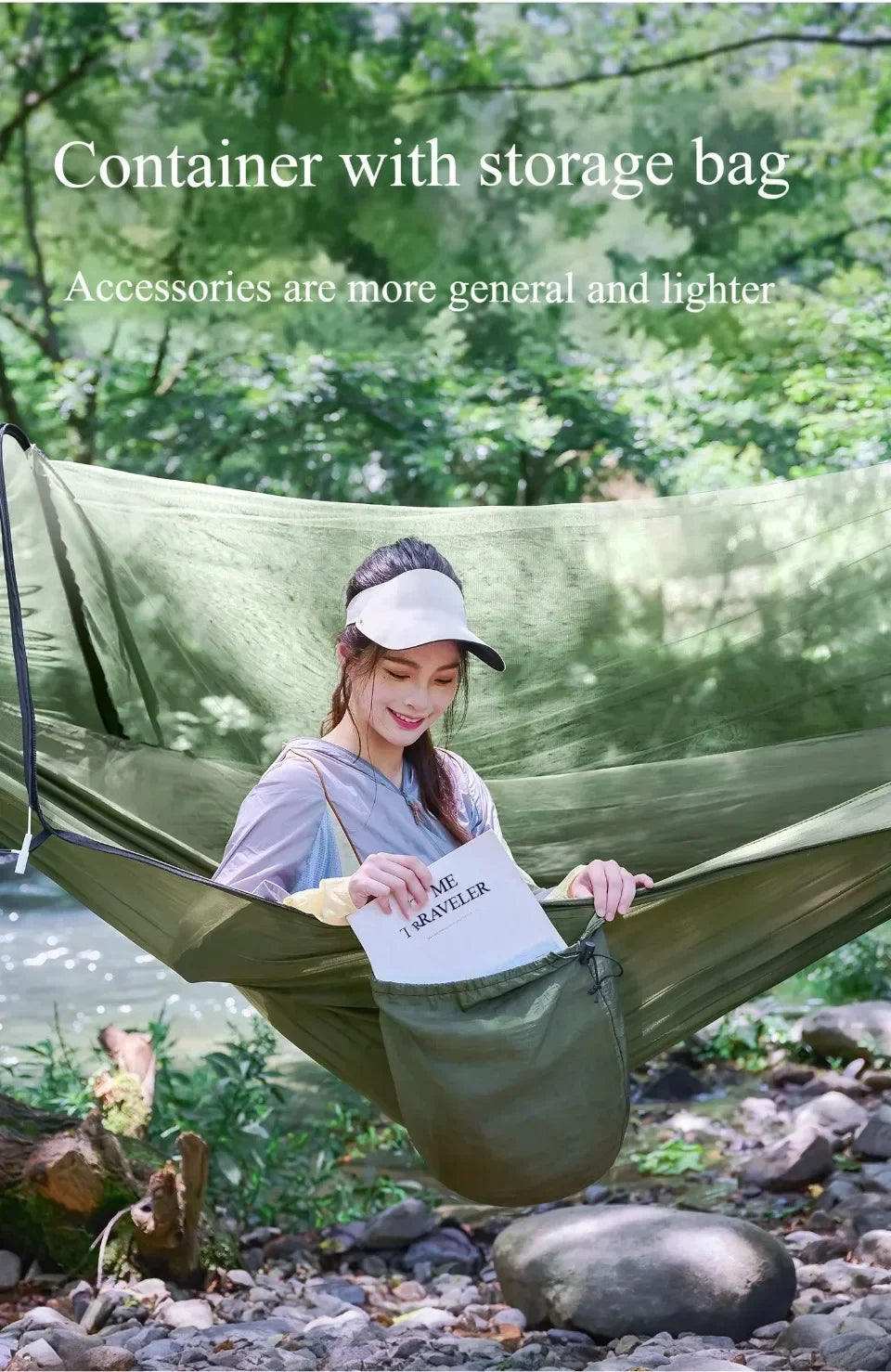 Hammock Sleep Swing Portable Net Outdoor Strength Parachute Fabric Hanging Camping Garden Hammock for Wilderness Camping on Foot