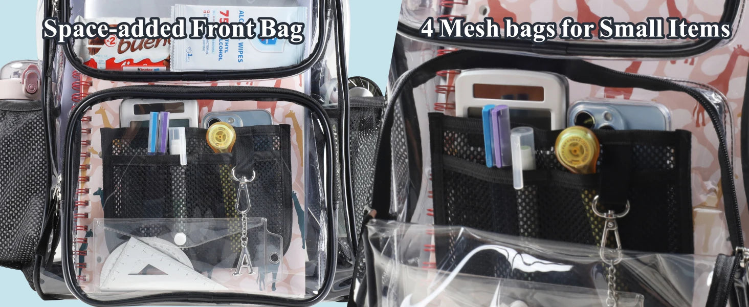 PACKISM Clear Backpack for School - 17 inch Large Heavy Duty Clear Bookbag, See Through PVC Backpacks (for age 12 above)