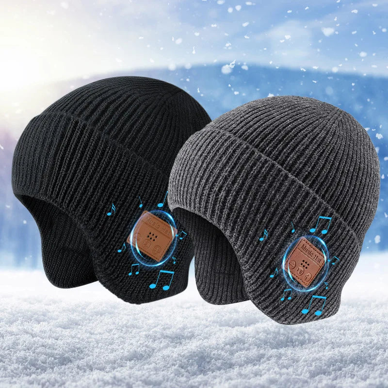 Wireless Bluetooth Earphone Hat Headset Rechargeable With Microphone Light  Weight Removable Keep Warm Listen Music Headphone