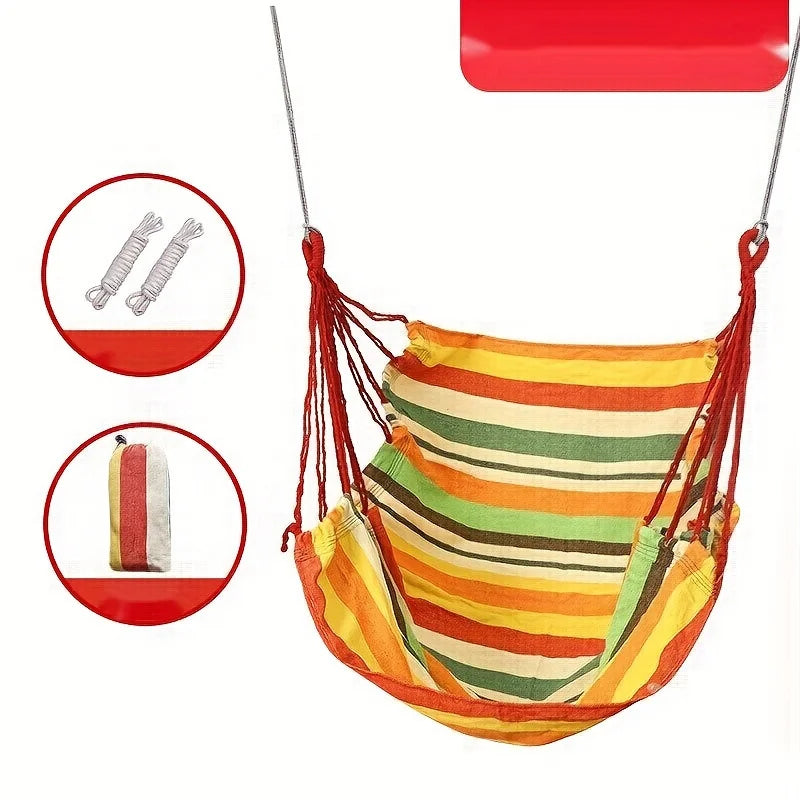 Portable Outdoor Camping Hammock Chair , Sturdy Cotton Fabric Swing Chair for Home, Bedroom,Durable Hanging Swing Seat