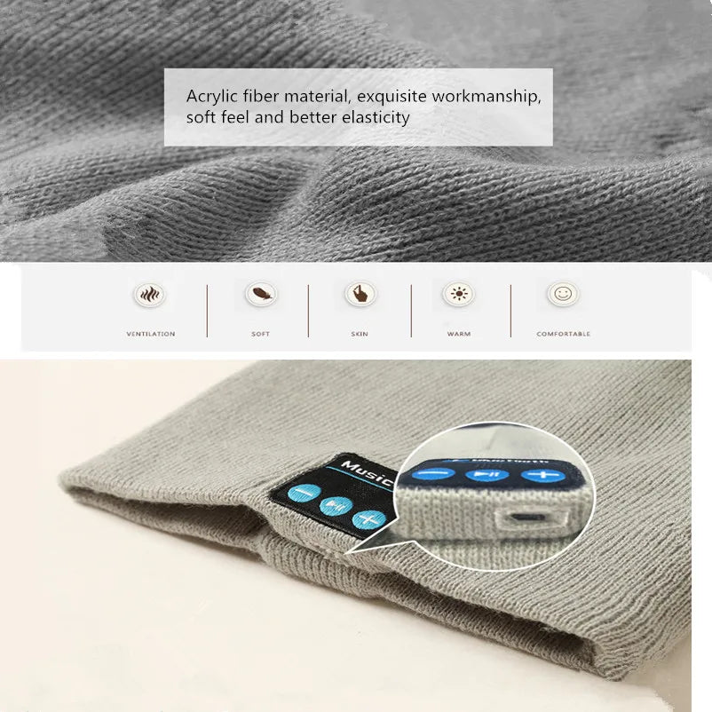 New Outdoor Multi Functional Bluetooth Music Wireless Headset Calling and Listening Knit Hat