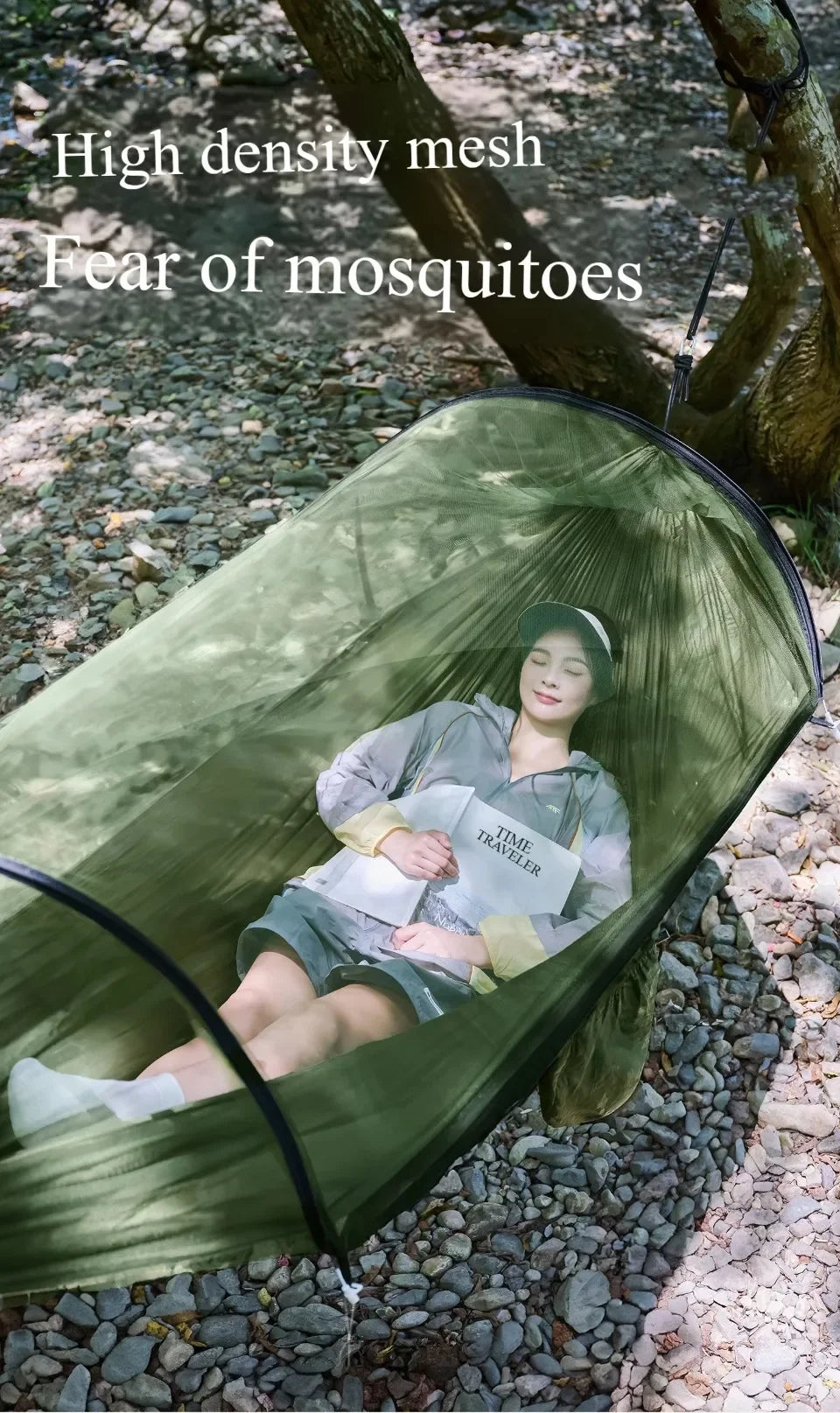 Hammock Sleep Swing Portable Net Outdoor Strength Parachute Fabric Hanging Camping Garden Hammock for Wilderness Camping on Foot
