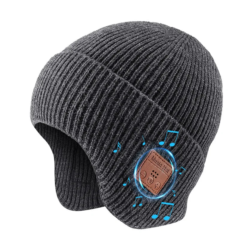 Wireless Bluetooth Earphone Hat Headset Rechargeable With Microphone Light  Weight Removable Keep Warm Listen Music Headphone
