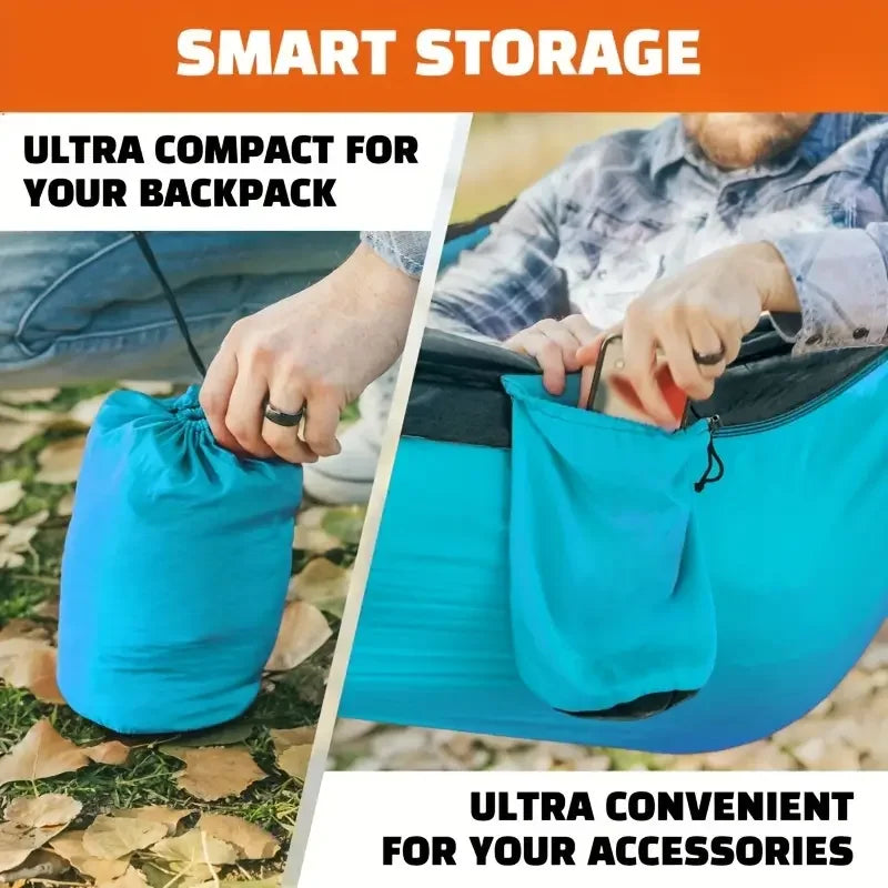 Outdoor Camping Hammock with Rope and Storage Bag Lightweight and Durable Fabric Suitable for Beach Picnics or Hiking