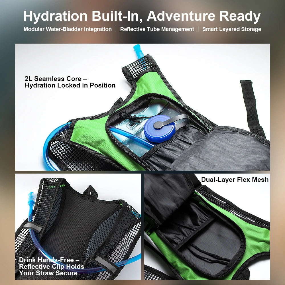 Hydration Backpack Hydration Pack with 2L Water Bladder, Lightweight Insulation Water Backpack for CyclingHiking,RunningClimbing