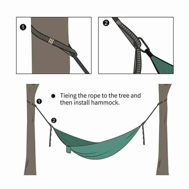 2Pcs Hammock Straps 5 Ring Height Load-bearing Knots Reinforced Polyester Straps For Outdoor Hammocks