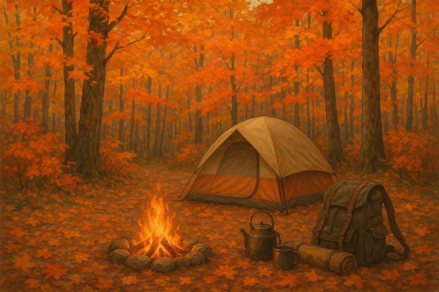 camping in the fall